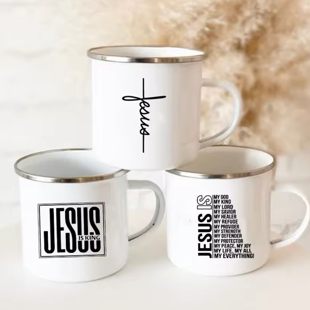 3pcs Christian Mug Enamel